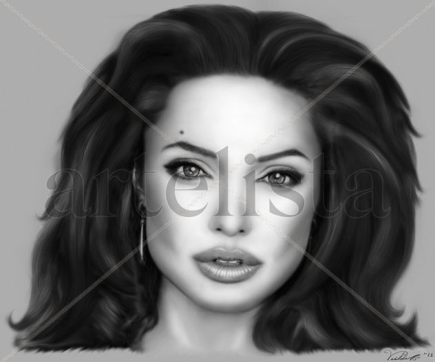 Retrato de Angelina Jolie.