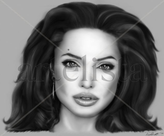 Retrato de Angelina Jolie. 