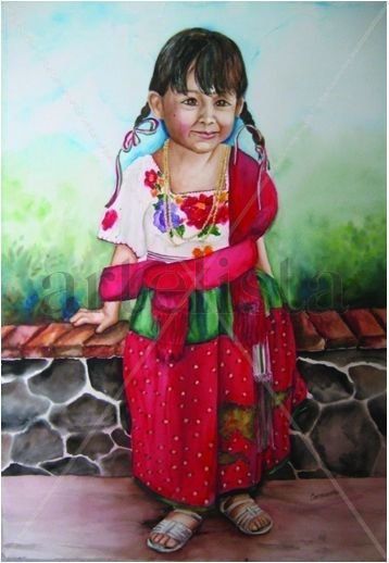 Jime de Fiesta Mexicana Watercolour Paper Portrait