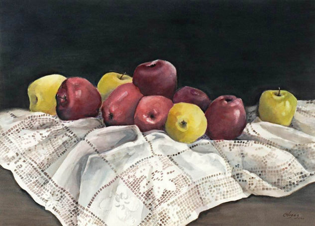 Sobre el Mantel Watercolour Paper Still Life Paintings