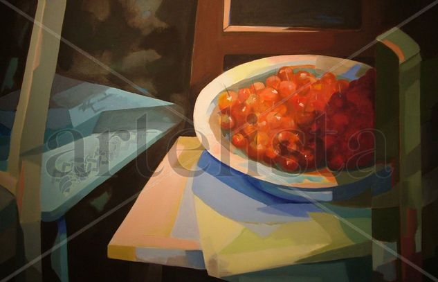 CEREZAS EN DICIEMBRE Oil Canvas Still Life Paintings