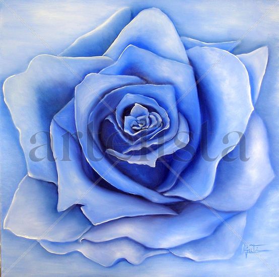 Flor azul Oil Canvas Landscaping