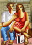 CASAL SENTADO COM GATO
