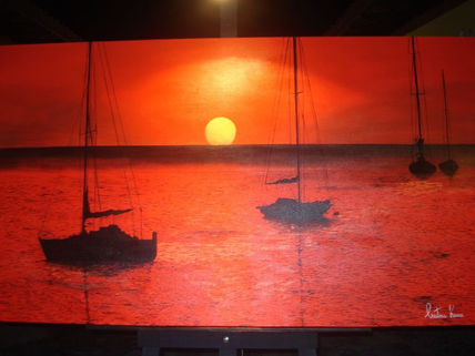 Mar rojo con 4 barcos