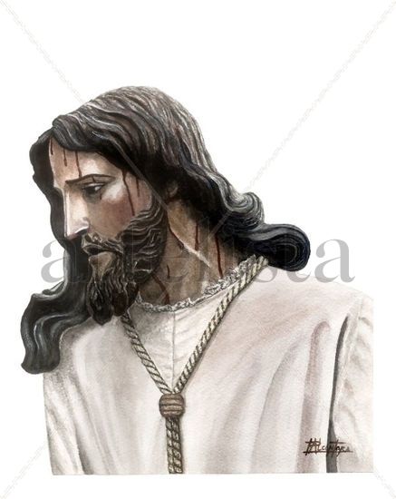 NUESTRO PADRE JESÚS DEL PRENDIMIENTO Acuarela Papel Retrato