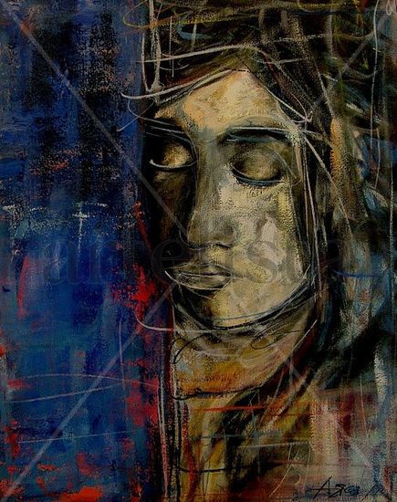 PRESENTIMIENTO 2 figuras fragmentarias Oil Canvas Figure Painting