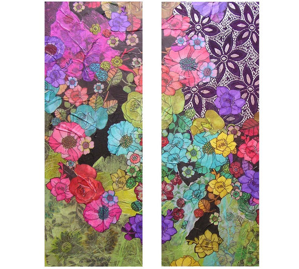 Me quiere, no me quiere, me quiere Mixed media Canvas Floral Painting