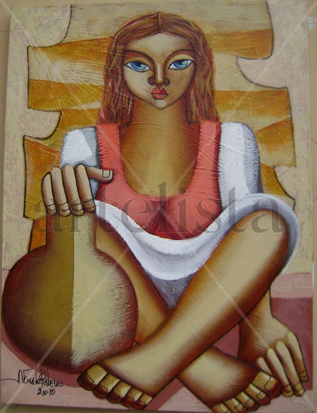 MENINA SENTADA COM O POTE
