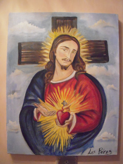 Sagrado corazon Oil Canvas Portrait