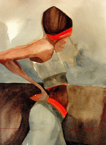 MUJER DEL NORTE Watercolour Paper Figure Painting