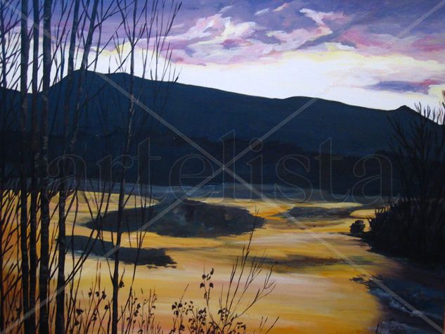 AMANECER EN EL RIO ARA Acrylic Canvas Landscaping