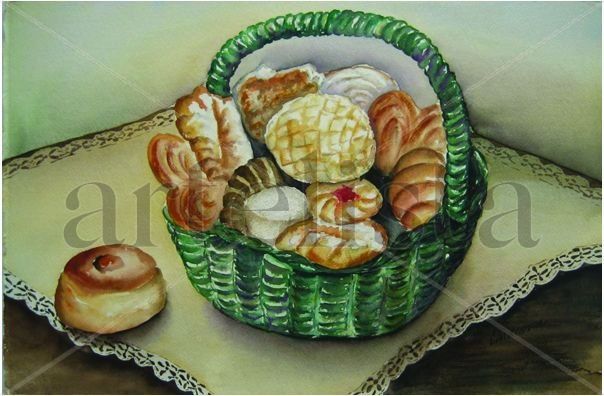 Canasta de Sabores Watercolour Paper Still Life Paintings