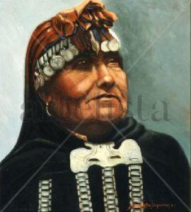 El Orgullo de la Raza Oil Canvas Portrait