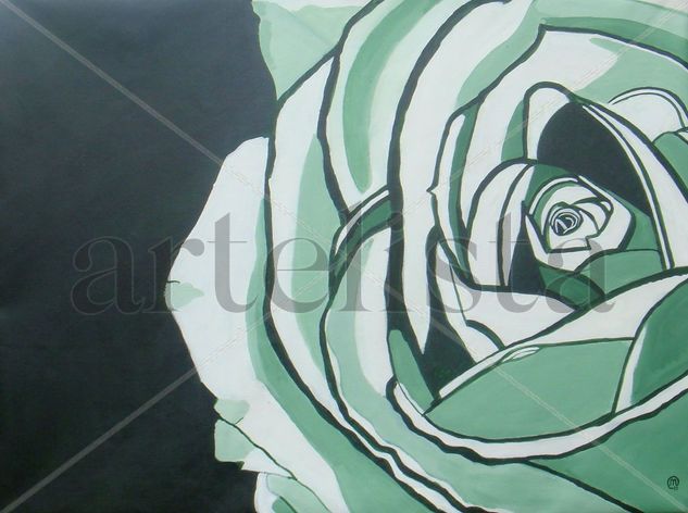 una rosa blanca Acrílico Lienzo Floral