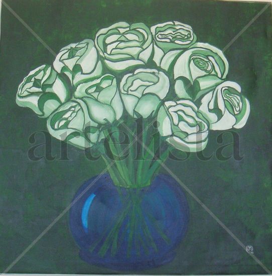 docena de diez Acrylic Canvas Floral Painting