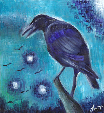 Cuervo en azul