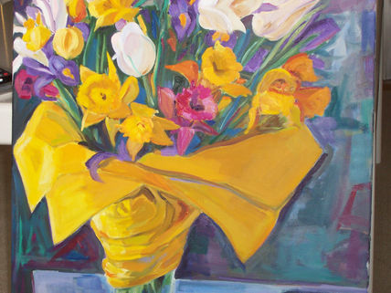 Florero en amarillo