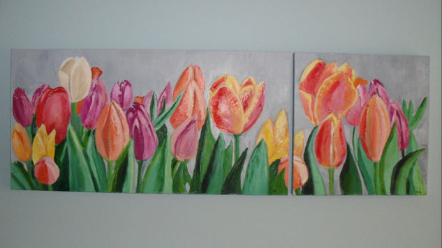 Tulipanes Oil Canvas Floral Painting