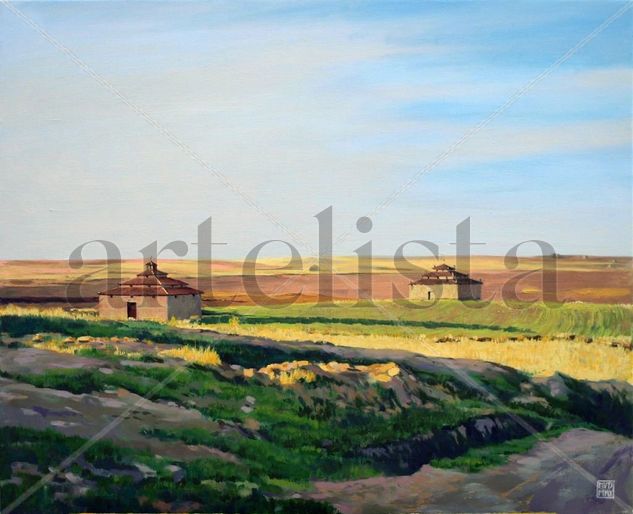 Palomares. Otero de Sariegos Oil Canvas Landscaping