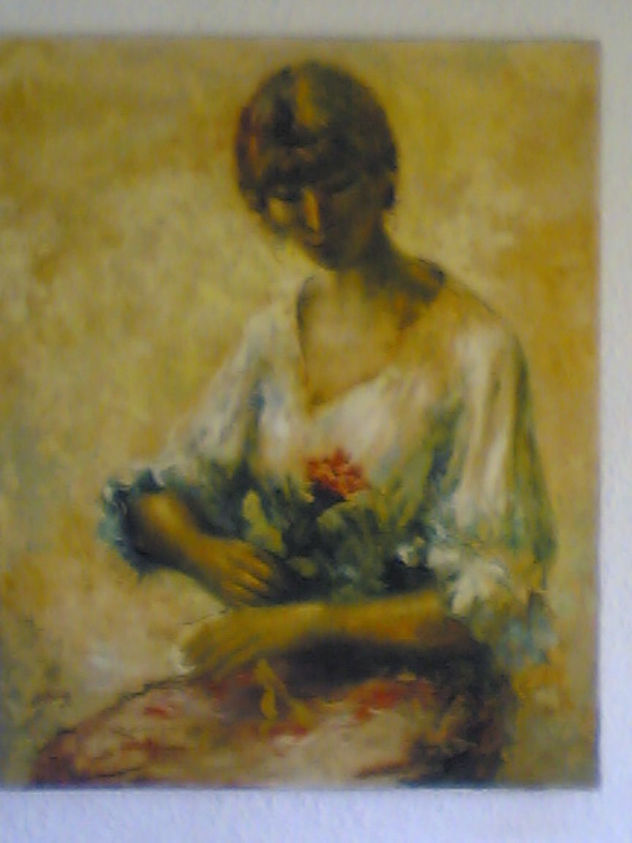 mujer y rosa