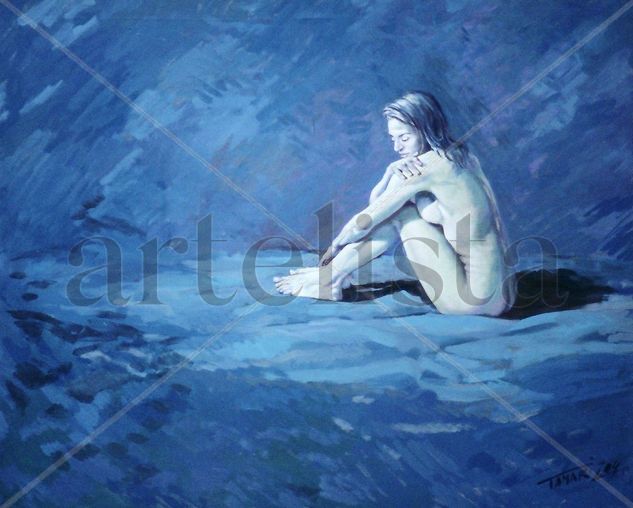 Mujer en Azul Oil Canvas Nude Paintings