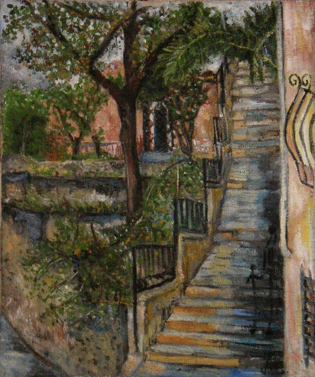 Escalera. Oil Canvas Landscaping