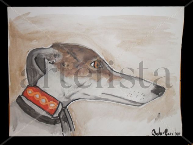 Galgo Watercolour Card Animals