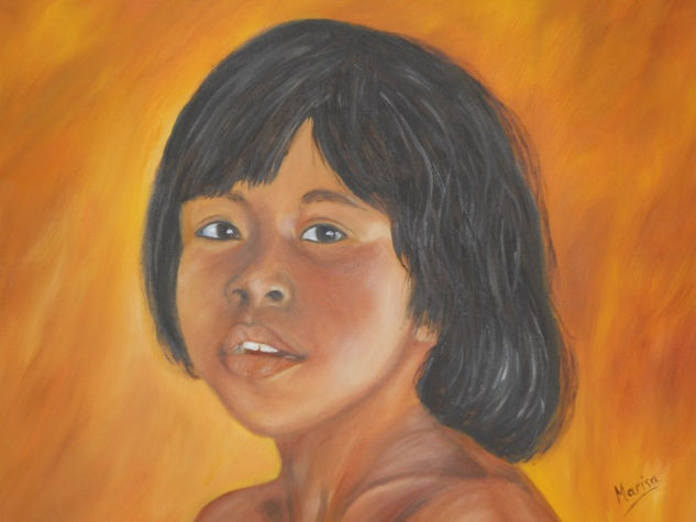 Mowgli Óleo Lienzo Retrato