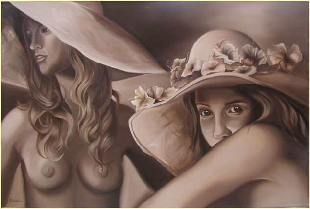 Hermanas y amigas Oil Canvas Nude Paintings