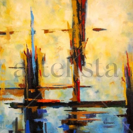 Nativos en la Ribera Oil Canvas Landscaping