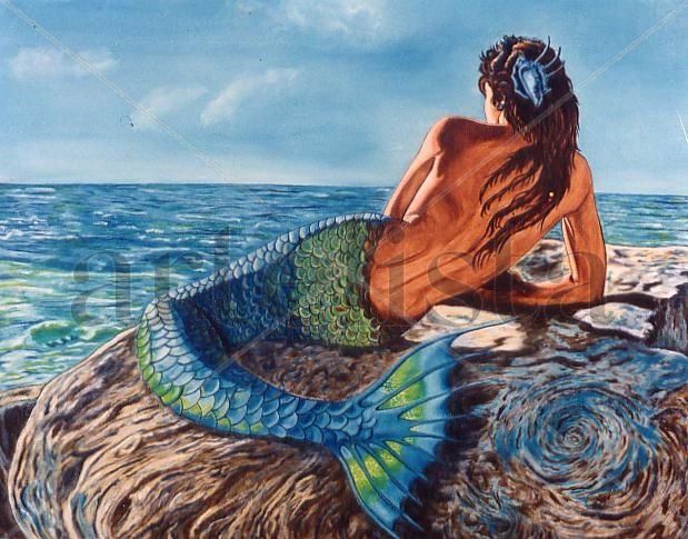 MERMAID Oil Canvas Marine Painting