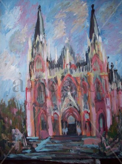 catedral de la ciudad de Lujan  en Argentina Acrylic Panel Landscaping