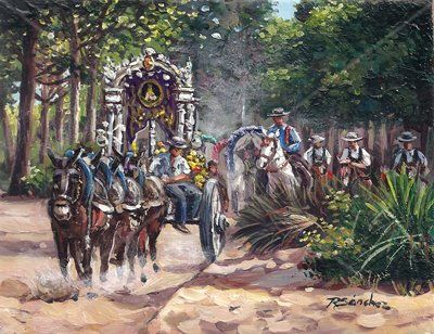 Camino del Rocio III Oil Panel Landscaping