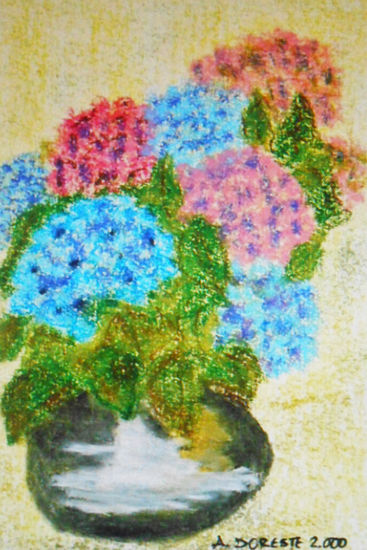 Flores de mundo Pastel Paper Floral Painting