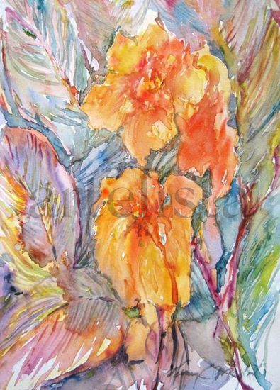 Cayenas Watercolour Paper Floral Painting