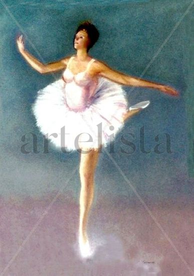 Bailarina de ballet Pastel Paper Figure Painting