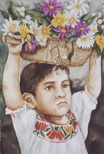 Niña con Flores