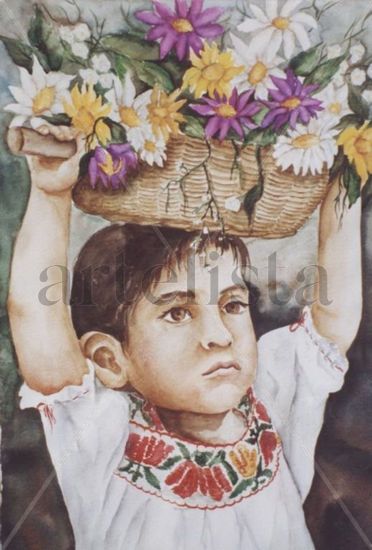 Niña con Flores 