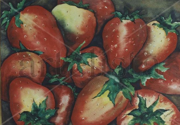 Campo de Fresas Watercolour Others Still Life Paintings