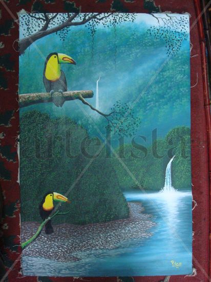 PARQUE DE TAPANTI.OROSI.COSTA RICA. PINTURA DE PICO 