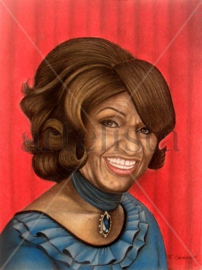 Celia Cruz Pastel Papel Retrato