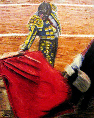 Torero Óleo Tela Figura