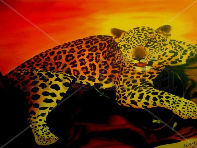 LEOPARDO EN EL ARBOL Oil Canvas Animals