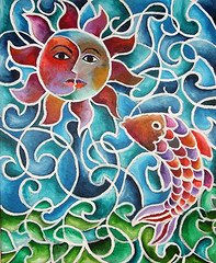 Sun with fish