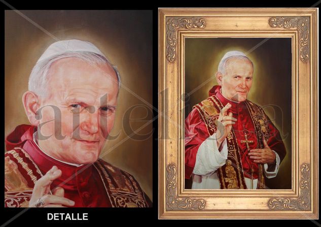 JUAN PABLO II Oil Canvas Portrait