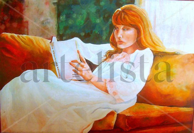 Lectura Oil Textile Figure Painting