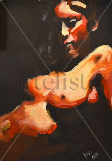 Louise Veronica Ciccone Oil Card Figure Painting