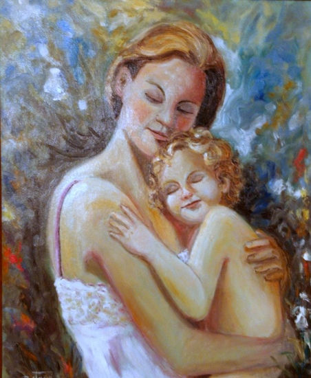 maternidad Oil Canvas Figure Painting