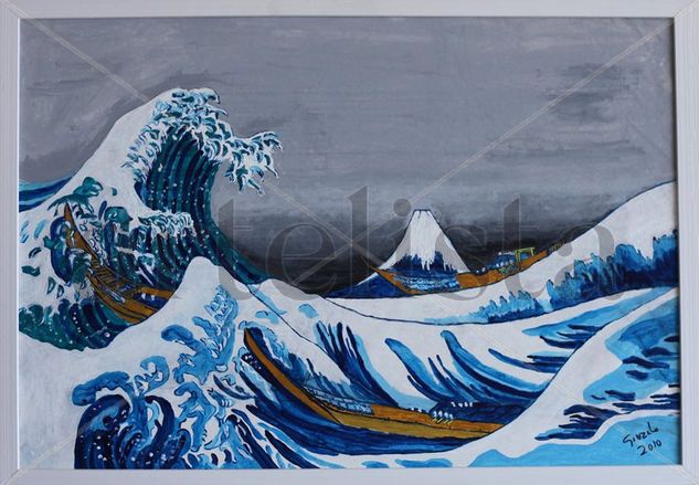 la ola (Kanagawa) Acrylic Canvas Landscaping