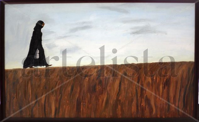 mujer en el desierto Oil Canvas Landscaping